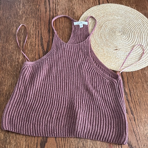 Love Tree Crochet Rib Racerback Tank Top Size Large - Picture 10 of 11